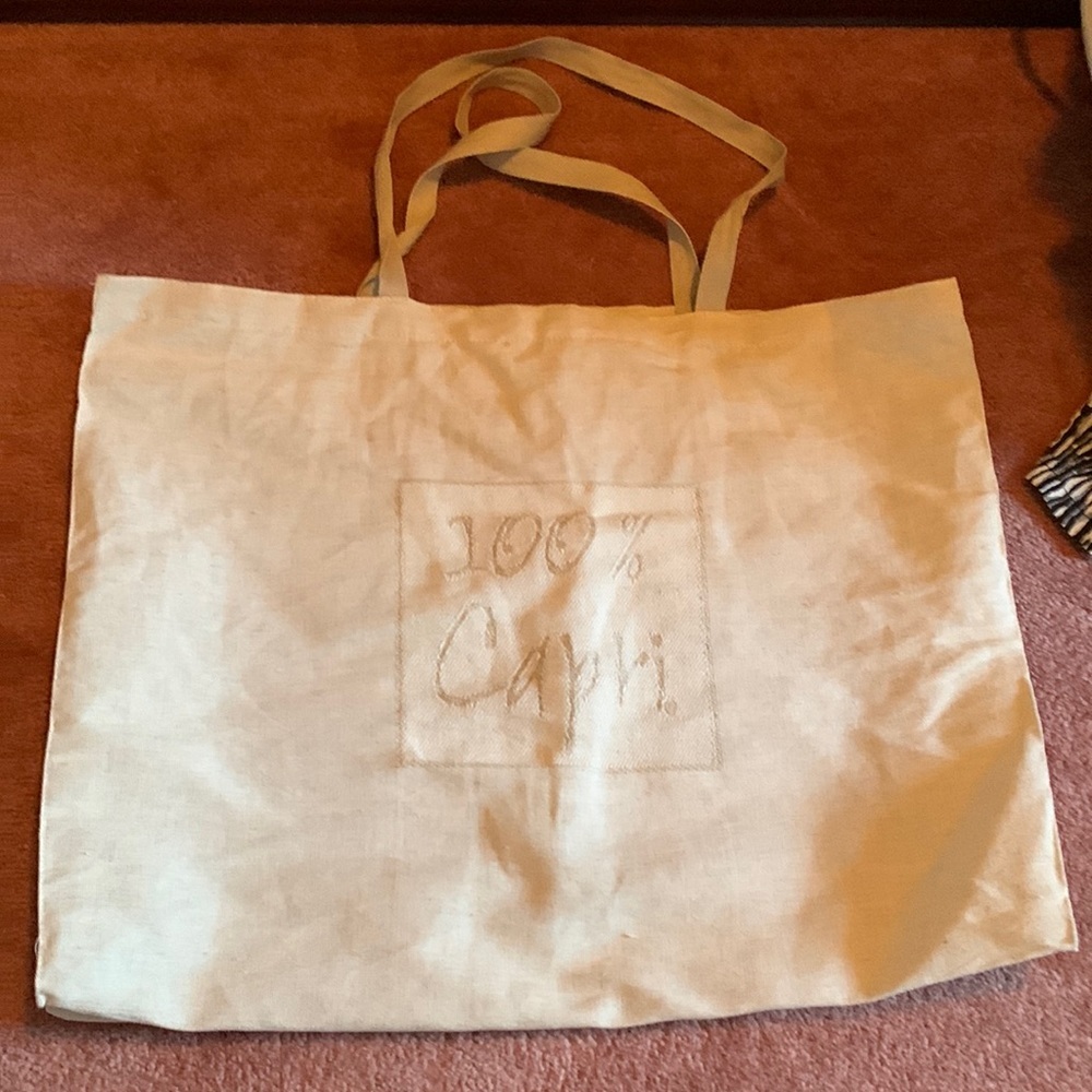 100%Capri Oversized Tote Bag with 2 shoulder handles